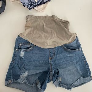 Indigo blue denim shorts